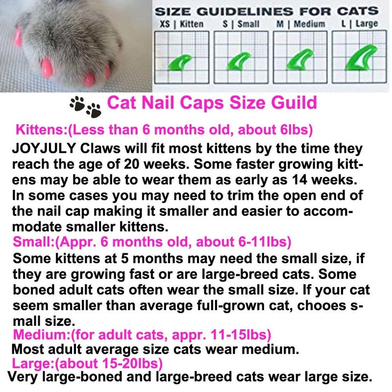 JOYJULY 140pcs Cat Nail Caps Kitten Caps 4 Glitter Colors + 10 Colorful Cat Nails Caps Covers + 7 Adhesive Glue + 7 Applicator with Instruction - Image 3